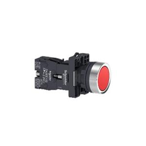 施耐德红色XA2塑料系列直径22mm带1常闭触点自锁定平头按钮