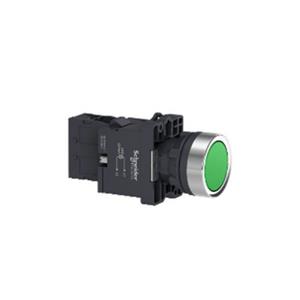 施耐德 绿色 XA2塑料系列 XA2EW33M1 φ22mm 220VAC 1NO LED带灯按钮(弹簧返回）