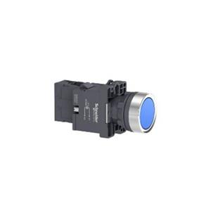 施耐德 蓝色 XA2塑料系列 XA2EW36Q1 φ22mm 380VAC 1NO LED带灯按钮(弹簧返回）