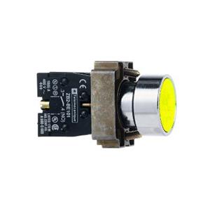 施耐德 黄色 XB2BA51C(ZB2BA5C+ZB2BZ101C) φ22mm 1NO 弹簧复位 圆平头通用型按钮