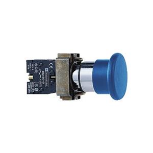 施耐德 蓝色 XB2BC61C φ22mm 1NO 弹簧复位 蘑菇头40mm通用型按钮