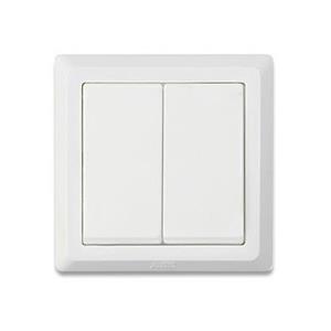ABB AE102 暗装 白色 二开 单控 墙壁开关（AE德逸）